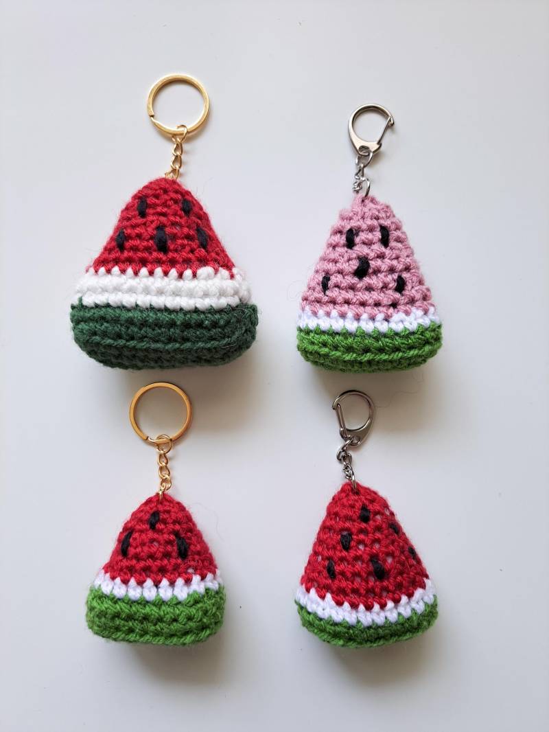 Gehäkelte Schlüsselanhänger Wassermelone Kokette Y2K Taschenanhänger Sommer Frühling Trend von skzoosaurus