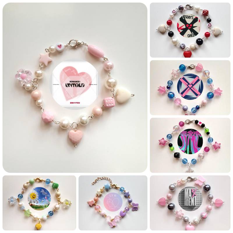 Perlenarmband Kpop Merch Schmuck Y2K Kokette Bts Seventeen Txt Enhypen Stray Kids Ateez Aespa Illit Twice Gidle Ive Concert von skzoosaurus
