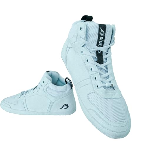 sleeco - Moderne Hausschuhe im Jordan Sneaker-Look Herren & Damen - Flauschig, Cool, Sportlich, Warm, Weich Indoor Schuhe für Zuhause - Warme Winter Pantoffeln Hüttenschuhe modern Größe 38 Weiß clean von sleeco