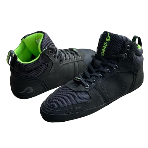 sleeco - Moderne Hausschuhe im Jordan Sneaker-Look Herren & Damen - Flauschig, Cool, Sportlich, Warm, Weich Indoor Schuhe für Zuhause - Warme Winter Pantoffeln Hüttenschuhe modern Größe 38 schwarz von sleeco