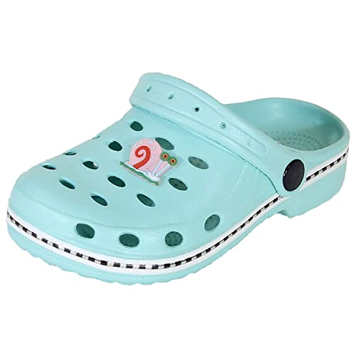 sleedy Clogs für Kinder Größe 20-35 I rutschfeste Kinder Hausschuhe aus Eva I Hausschuhe Mädchen & Jungen atmungsaktiv (Eisblume, EU Schuhgrößensystem, Kleinkind, Numerisch (von/bis), M, 24, 25) von sleedy