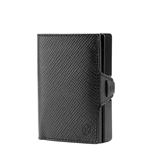 ZNAP® Slim Wallet Kreditkartenetui | Geldbörse Herren | Kartenhalter Geldbeutel Herren | Kartenetui Herren Geldbeutel | Herren Portemonnaie mit RFID Schutz |12 Karten | Nachtschwarz von slimpuro