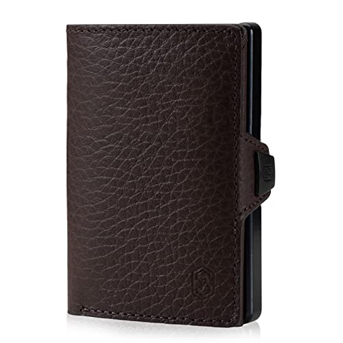 ZNAP® Slim Wallet Kreditkartenetui | Geldbörse Herren | Kartenhalter Geldbeutel Herren | Kartenetui Herren Geldbeutel | Herren Portemonnaie mit RFID Schutz | 8 Karten | Walnussbraun von slimpuro