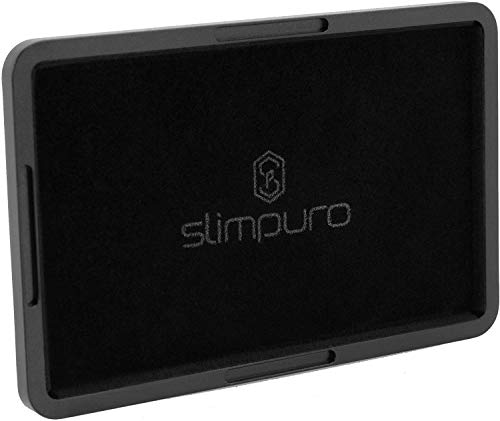 slimpuro® Coin Case/Coin Card - Lautloses Münzfach, Kleingeldfach aus Aluminium für Slim Wallets, Kreditkartenetuis, Kartenetuis, Geldbeutel - Blockt RFID Signale (Mit Filzschutz, 3 mm dünn) von slimpuro