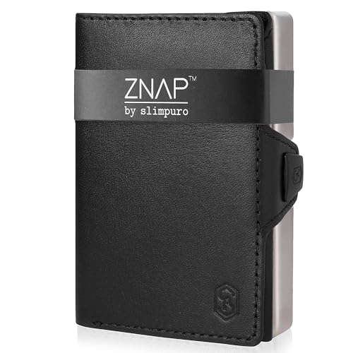 slimpuro Geldbörse Herren, Slim Wallet mit RFID Schutz, Leder-Geldbörse Herren Klein mit Münzfach, Portmonee für Herren und Damen, Kartenetui & Geldbeutel für Herren, Brieftasche für 8 Karten von slimpuro