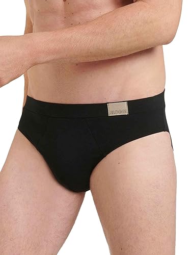 sloggi men Herren GO Natural Brief C2P Midi, Black, L (2er Pack) von sloggi men