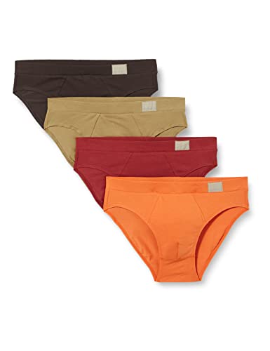 sloggi men Herren GO Natural Brief C4P Midi, Brown-Dark Combination, L (4er Pack) von sloggi men