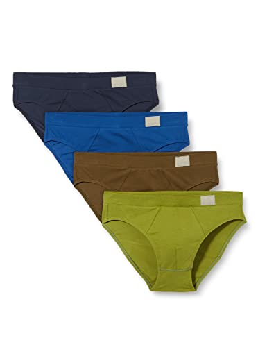 sloggi men Herren GO Natural Brief C4P Midi, Multi-Colour, L (4er Pack) von sloggi men