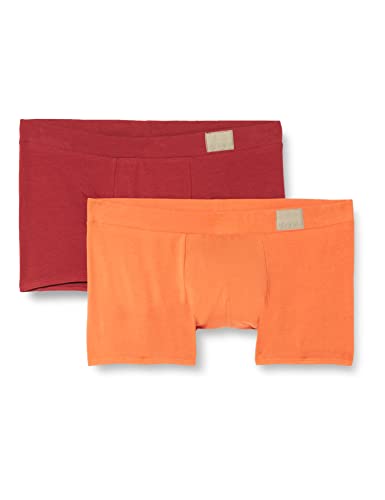 sloggi men Herren GO Natural C2P Short, Orange-Dark Combination, L (2er Pack) von sloggi men