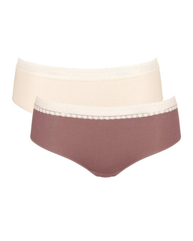 sloggi Hipster Go Ribbed (4er Vorteilspack) mit Spitzenbesatz von sloggi