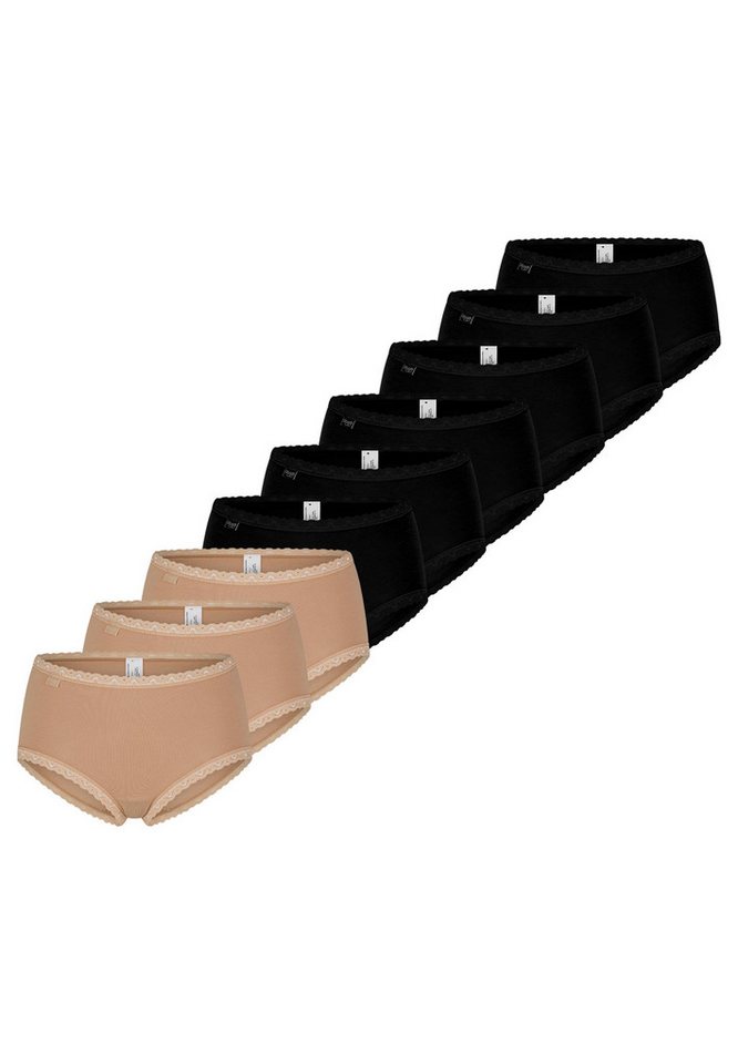 sloggi Midislip 9er Pack 24/7 Cotton Lace (Spar-Set, 9-St) Midi Slip - Baumwolle - Atmungsaktiv - Perfekter Sitz von sloggi