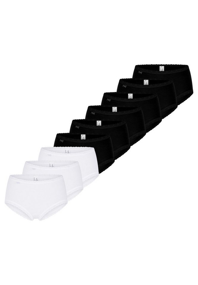 sloggi Midislip 9er Pack 24/7 Cotton Lace (Spar-Set, 9-St) Midi Slip - Baumwolle - Atmungsaktiv - Perfekter Sitz von sloggi