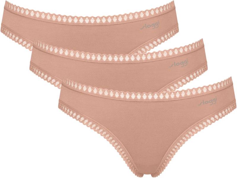 sloggi Minislip GO Crush (3er Pack) dehnbare Spitzendetails, uni, gemustert von sloggi