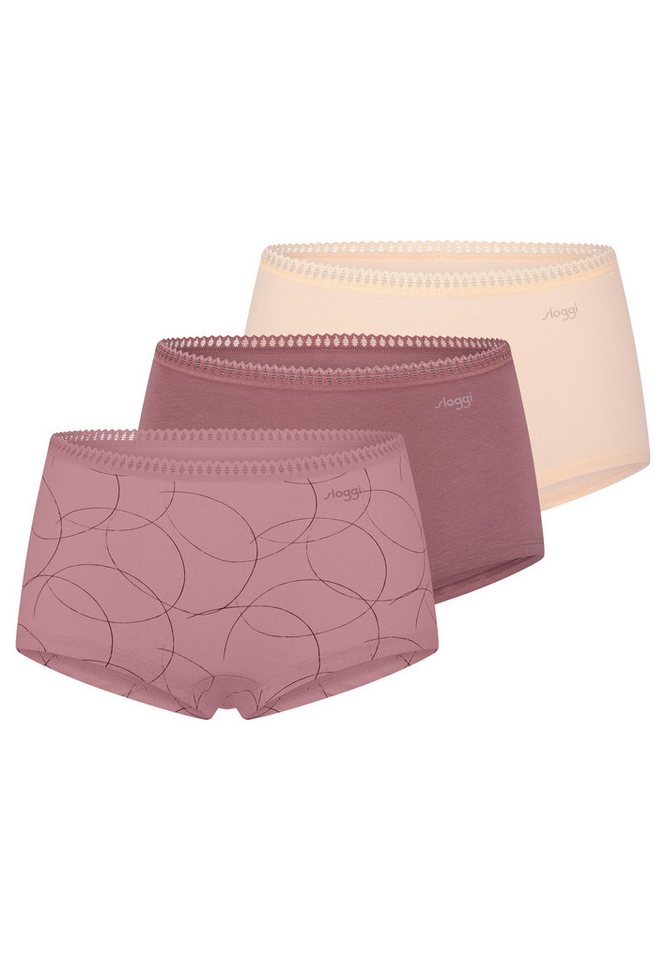 sloggi Panty 3er Pack GO Crush (Spar-Set, 3-St) Short Slip - Baumwolle - Atmungsaktiv - Komfortabel und atmungsaktiv von sloggi