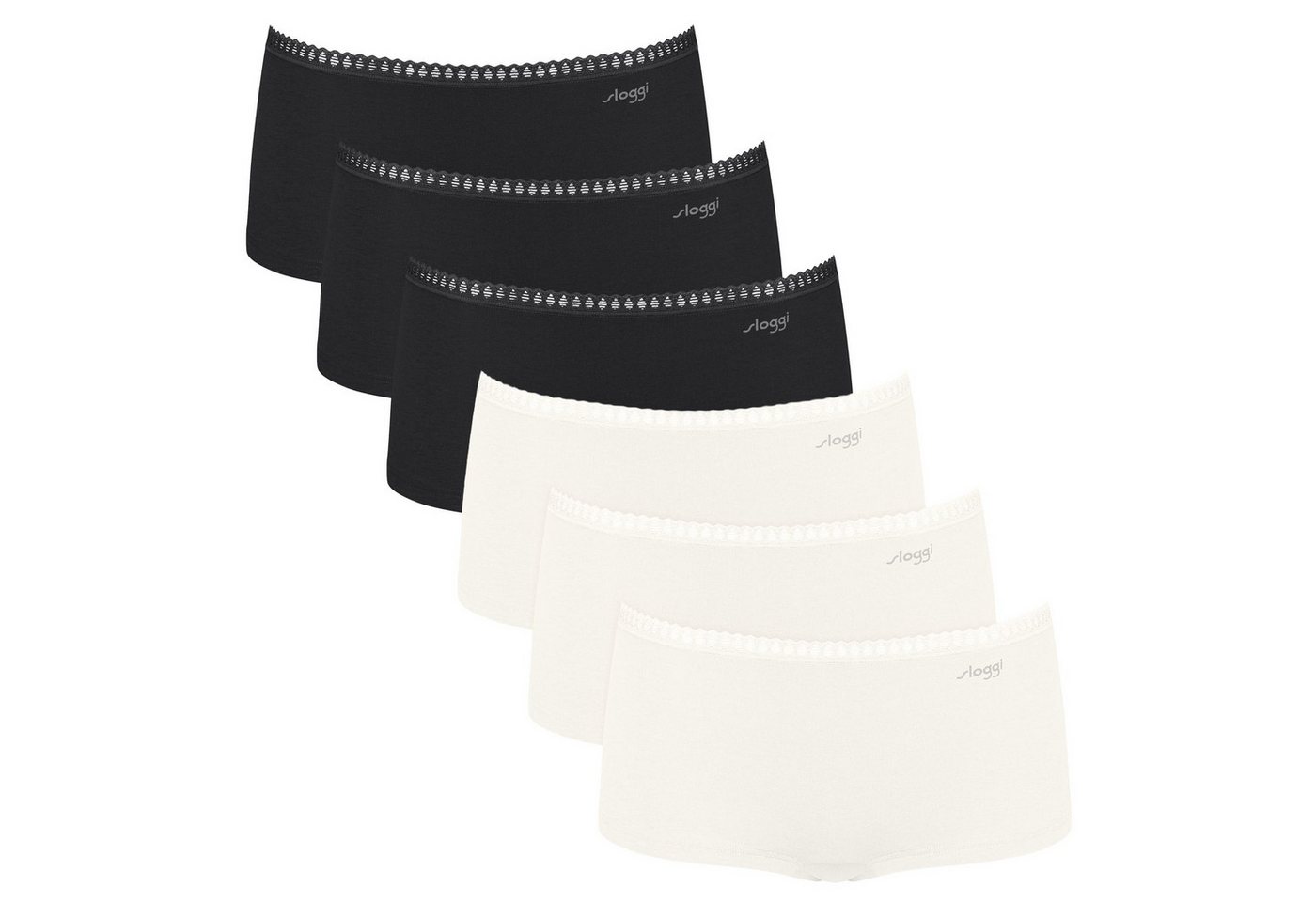 sloggi Panty Damen Panty 6er Pack Baumwolle GO Crush Short C6P (Packung, 6er Pack) von sloggi