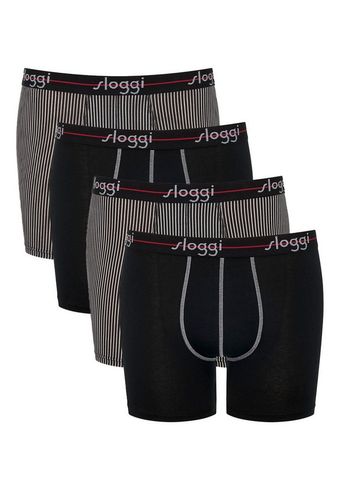 sloggi Retro Boxer 4er Pack Start (Spar-Set, 4-St) Long Short / Pant - Baumwolle - ohne Eingriff - Atmungsaktiv von sloggi