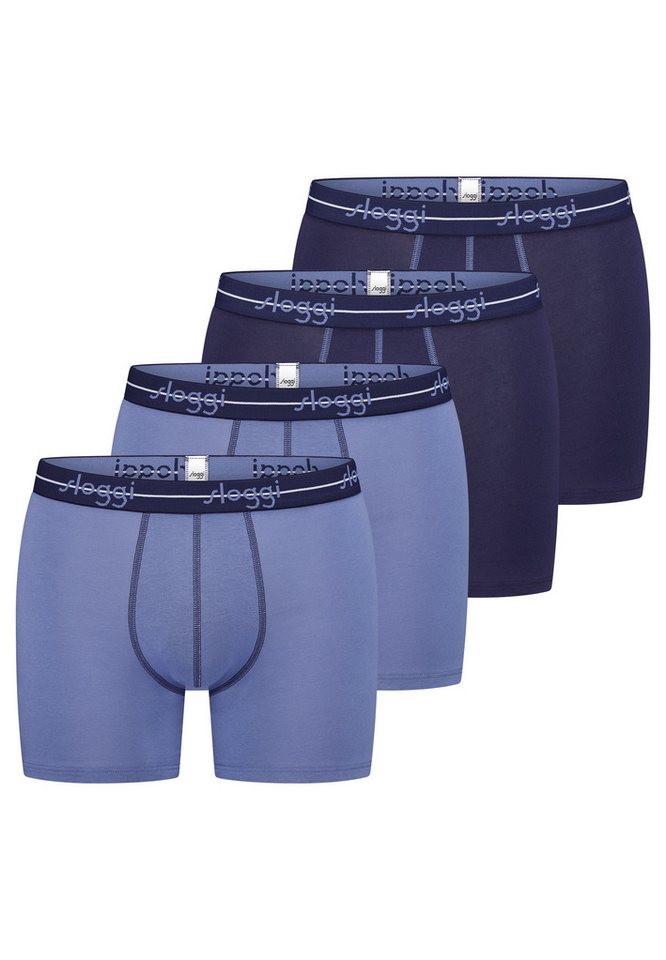 sloggi Retro Boxer 4er Pack men Start (Spar-Set, 4-St) Long Short / Pant - Baumwolle - ohne Eingriff - Atmungsaktiv von sloggi