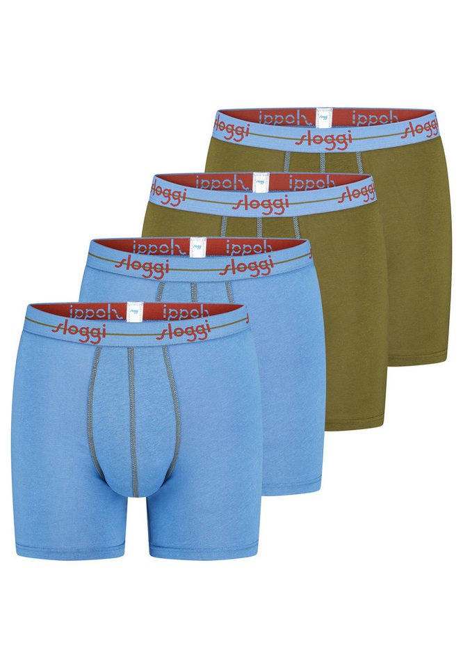 sloggi Retro Boxer 4er Pack men Start (Spar-Set, 4-St) Long Short / Pant - Baumwolle - ohne Eingriff - Atmungsaktiv von sloggi