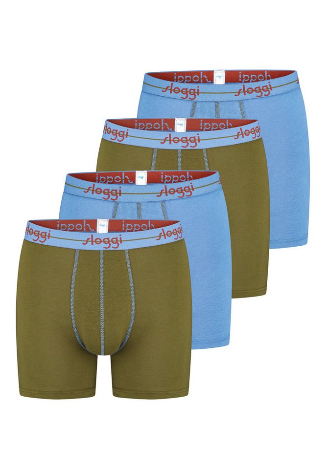 sloggi Retro Boxer 4er Pack men Start (Spar-Set, 4-St) Long Short / Pant - Baumwolle - ohne Eingriff - Atmungsaktiv von sloggi