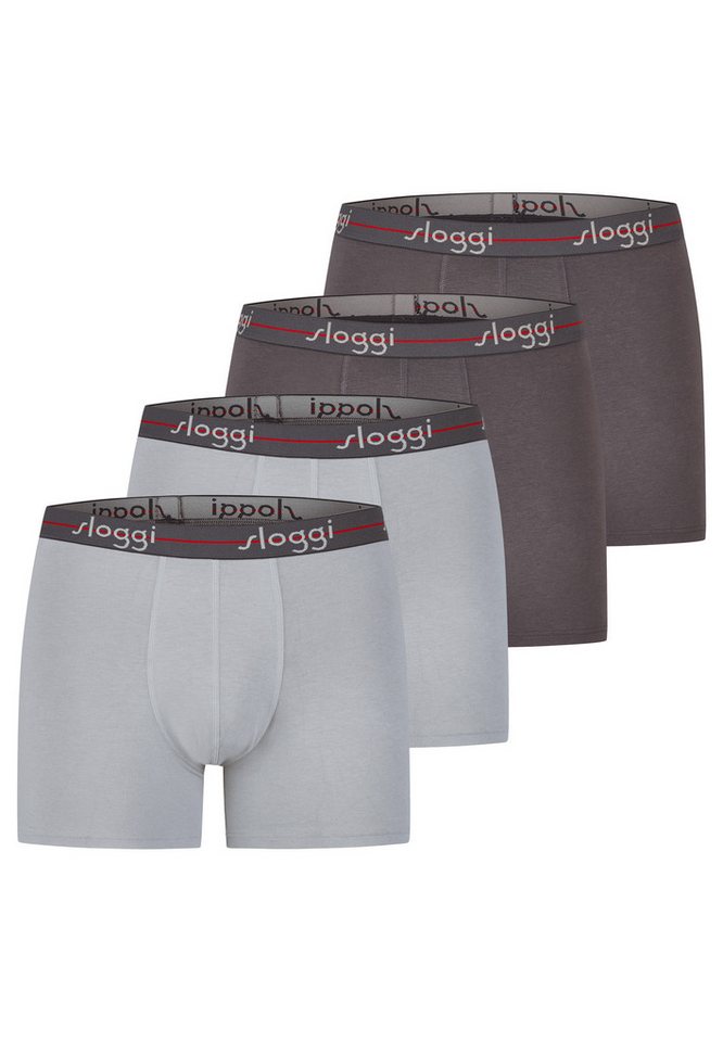 sloggi Retro Boxer 4er Pack men Start (Spar-Set, 4-St) Long Short / Pant - Baumwolle - ohne Eingriff - Atmungsaktiv von sloggi