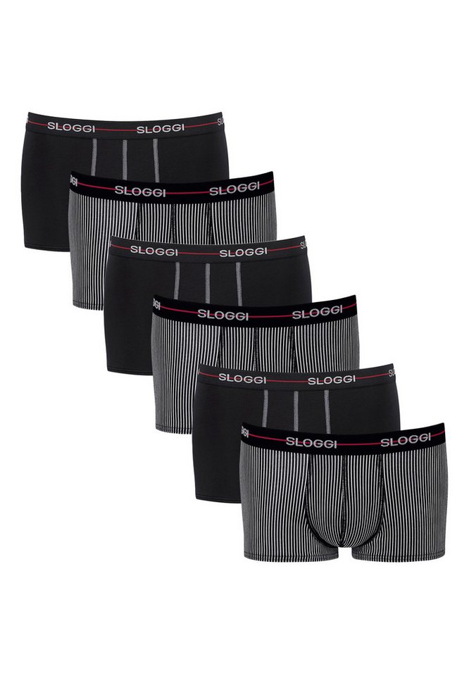 sloggi Retro Boxer 6er Pack Start (Spar-Set, 6-St) Hipster Short / Pant - Baumwolle - ohne Eingriff - Atmungsaktiv von sloggi