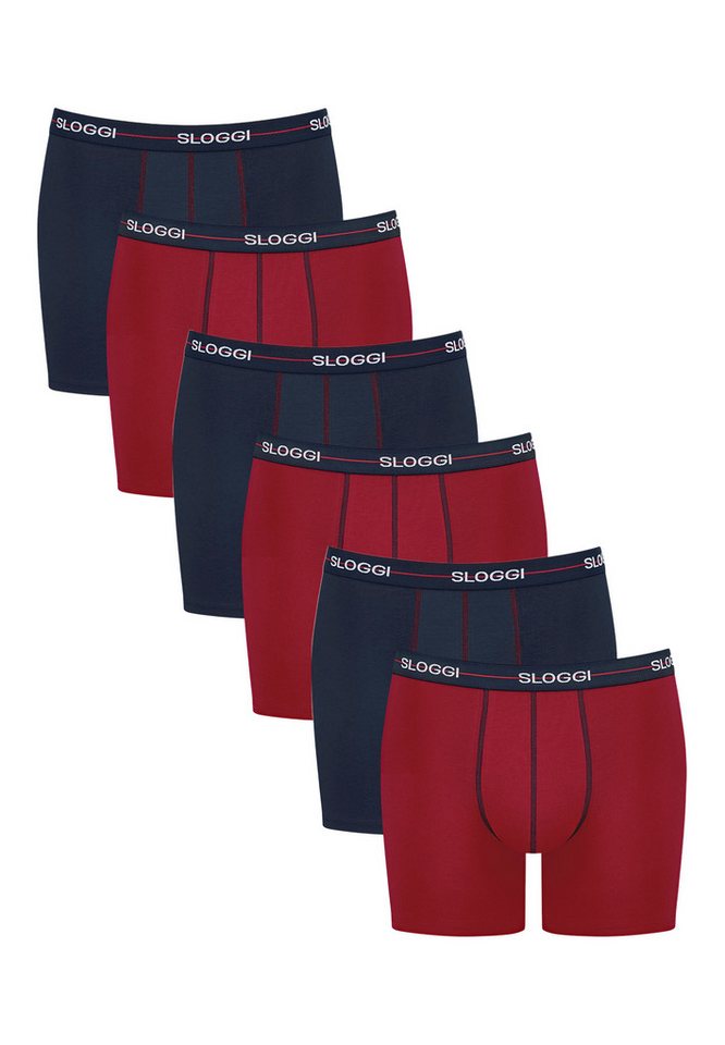 sloggi Retro Boxer 6er Pack Start (Spar-Set, 6-St) Long Short / Pant - Baumwolle - ohne Eingriff - Atmungsaktiv von sloggi