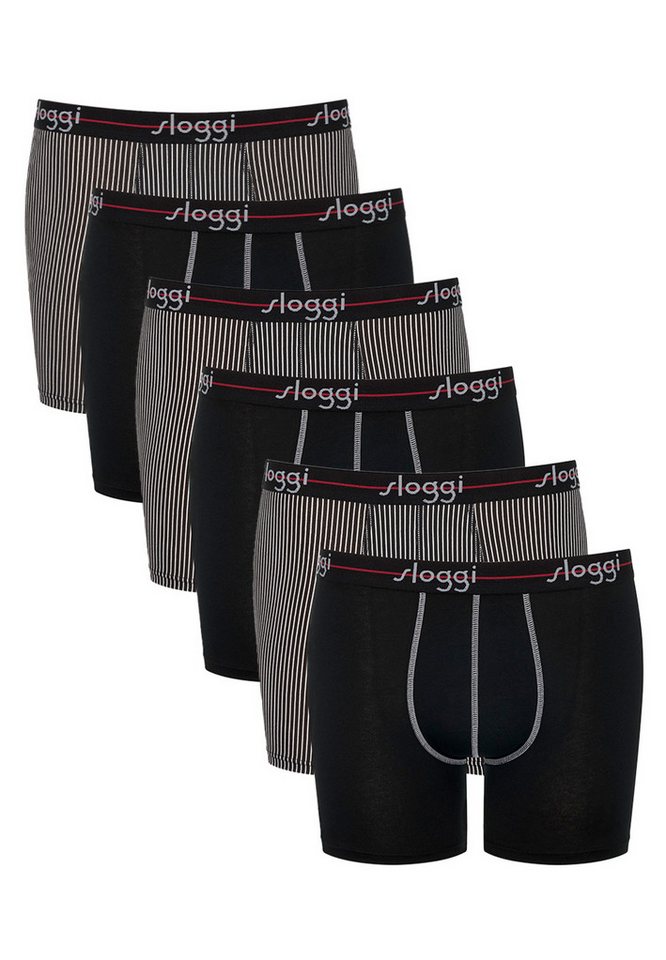 sloggi Retro Boxer 6er Pack Start (Spar-Set, 6-St) Long Short / Pant - Baumwolle - ohne Eingriff - Atmungsaktiv von sloggi