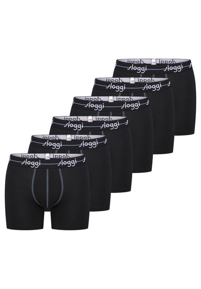 sloggi Retro Boxer 6er Pack Start (Spar-Set, 6-St) Long Short / Pant - Baumwolle - ohne Eingriff - Atmungsaktiv von sloggi