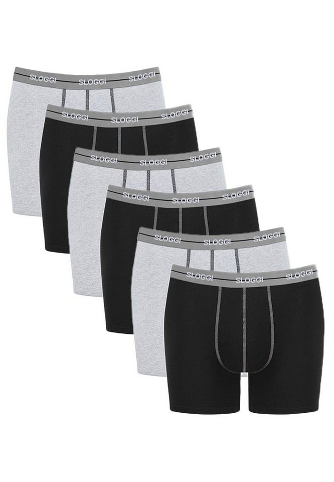 sloggi Retro Boxer 6er Pack Start (Spar-Set, 6-St) Long Short / Pant - Baumwolle - ohne Eingriff von sloggi