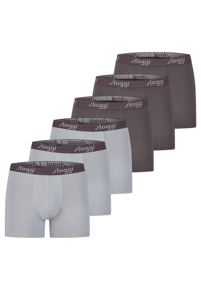sloggi Retro Boxer 6er Pack men Start (Spar-Set, 6-St) Long Short / Pant - Baumwolle - ohne Eingriff - Atmungsaktiv von sloggi