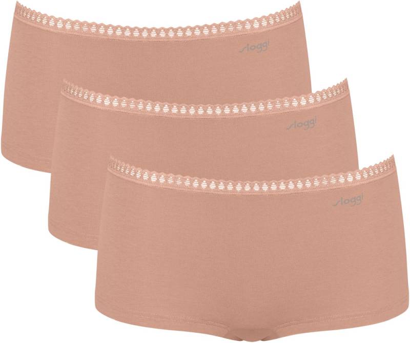 sloggi Retro Pants GO Crush (3er Pack) Spitzendetails, Multipack, Baumwollmix, weich, elastisch, bequem von sloggi