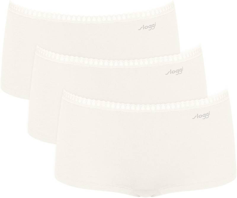 sloggi Retro Pants GO Crush (3er Pack) Spitzendetails, Multipack, Baumwollmix, weich, elastisch, bequem von sloggi