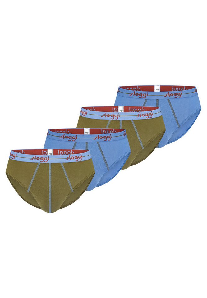sloggi Slip 4er Pack men Start (Spar-Set, 4-St) Midi Slip / Unterhose - Baumwolle - ohne Eingriff - Atmungsaktiv von sloggi
