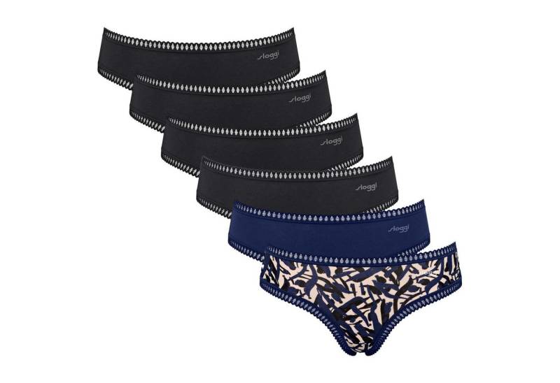 sloggi Slip Damen Slip 6er Pack Baumwolle GO Crush Hipster C6P (Packung, 6er Pack) von sloggi