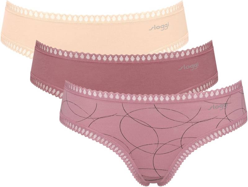 sloggi Hipster GO Crush (3er Pack) Spitze, elastisch, weich, Multipack, Baumwollmix von sloggi