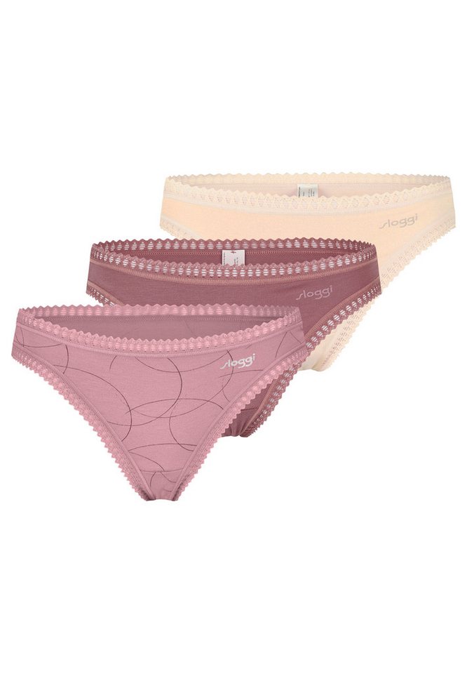 sloggi T-String 3er Pack GO Crush (Spar-Set, 3-St) String - Baumwolle - Atmungsaktiv - Komfortabel und atmungsaktiv von sloggi