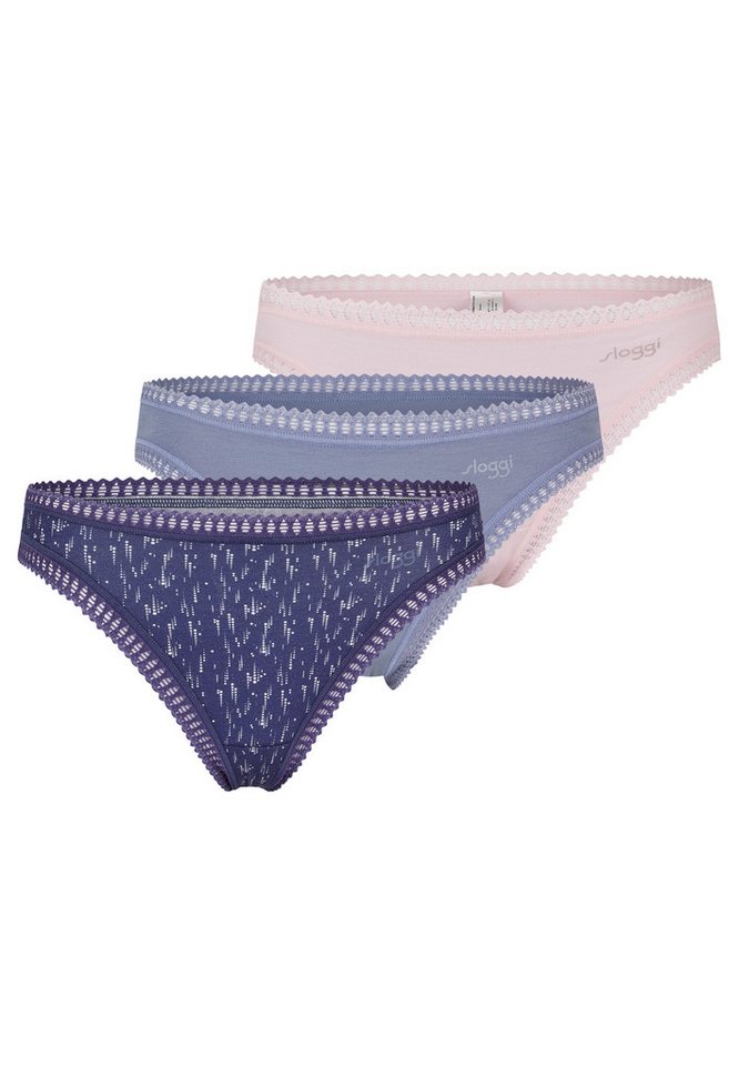 sloggi T-String 3er Pack GO Crush (Spar-Set, 3-St) String - Baumwolle - Atmungsaktiv - Komfortabel und atmungsaktiv von sloggi