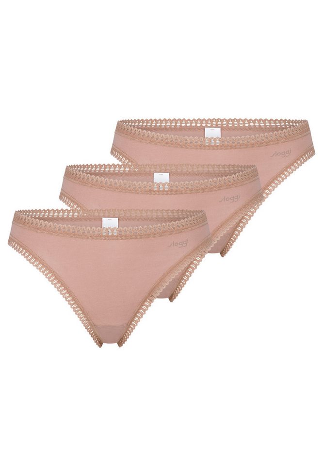 sloggi T-String 3er Pack GO Crush (Spar-Set, 3-St) String - Baumwolle - Atmungsaktiv - Komfortabel und atmungsaktiv von sloggi