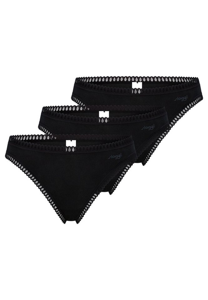 sloggi T-String 3er Pack GO Crush (Spar-Set, 3-St) String - Baumwolle - Atmungsaktiv - Komfortabel und atmungsaktiv von sloggi