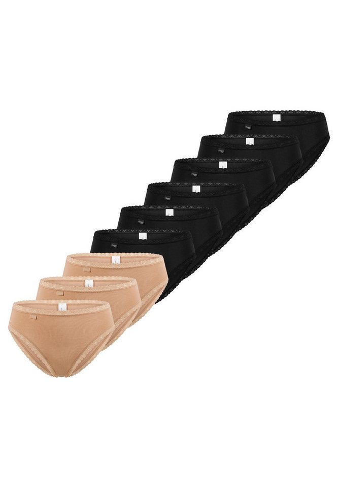 sloggi Tai-Slip 9er Pack 24/7 Cotton Lace (Spar-Set, 9-St) Tai Slip - Baumwolle - Atmungsaktiv - Perfekter Sitz von sloggi