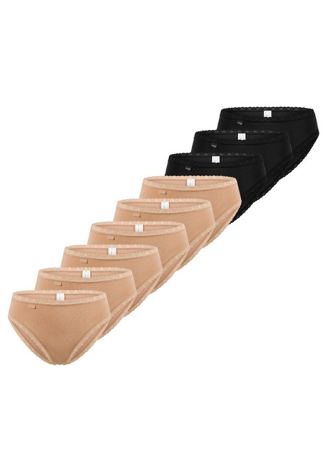 sloggi Tai-Slip 9er Pack 24/7 Cotton Lace (Spar-Set, 9-St) Tai Slip - Baumwolle - Atmungsaktiv - Perfekter Sitz von sloggi