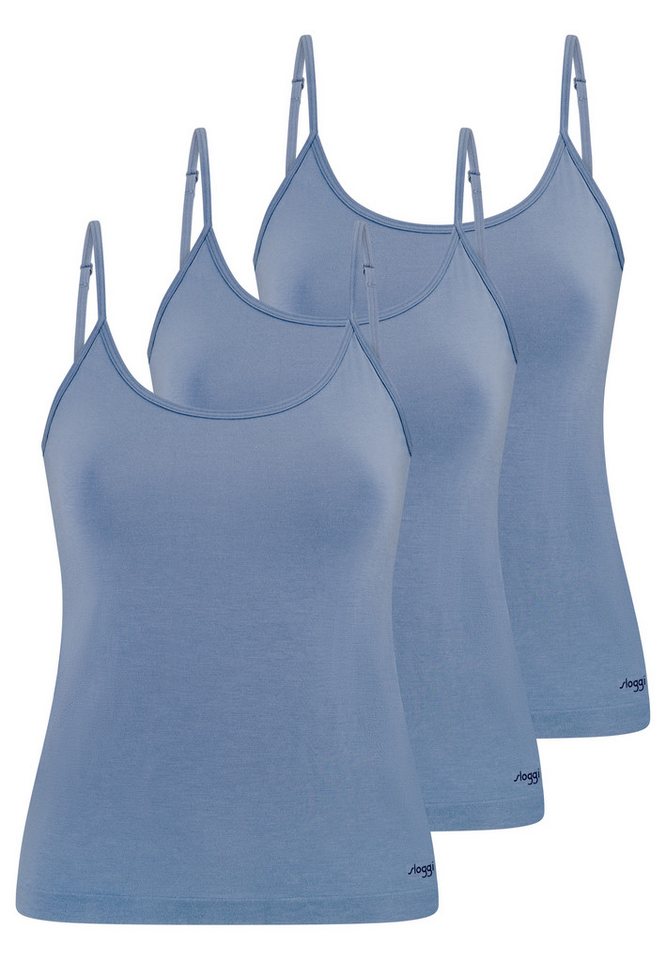 sloggi Unterhemd 3er Pack GO Sense (Spar-Set, 3-St) Spaghetti Top - Nahtlos - Spaghetti Top in modern-puristischem Design von sloggi