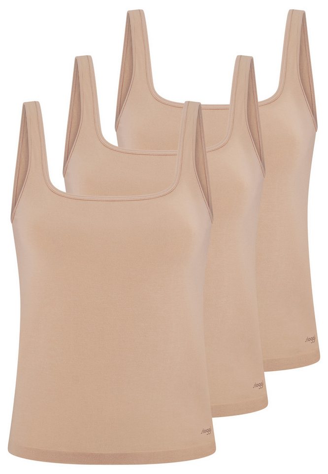 sloggi Unterhemd 3er Pack GO Sense (Spar-Set, 3-St) Unterhemd / Top - Blickdicht - Tank Top in modern-puristischem Design von sloggi