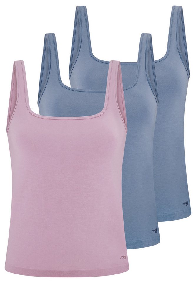 sloggi Unterhemd 3er Pack GO Sense (Spar-Set, 3-St) Unterhemd / Top - Blickdicht - Tank Top in modern-puristischem Design von sloggi