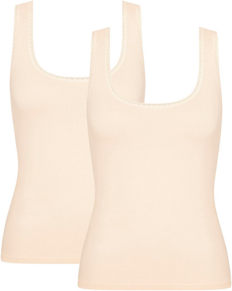sloggi Unterhemd GO Tank Top C2P (2-St., 2er Pack) zarte Spitzendetails von sloggi
