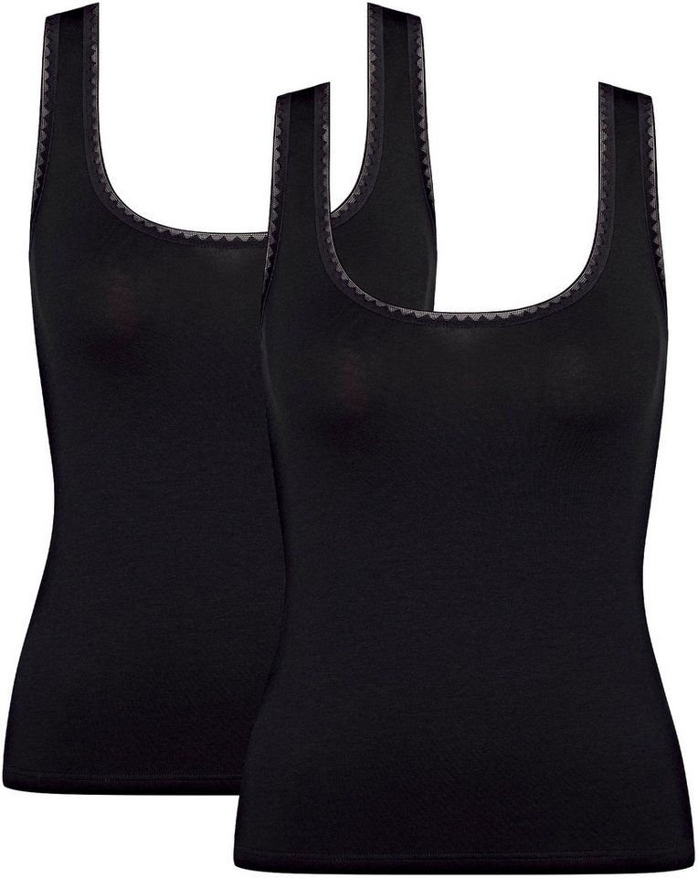 sloggi Unterhemd GO Tank Top C2P (2-St., 2er Pack) zarte Spitzendetails von sloggi