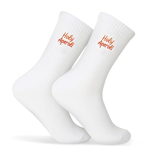 slothbyte Aperol Socken Aperol Geschenk Festtagsgeschenk 36-42 Baumwolle für Damen Herren Lustige Tennissocken Sportsocken Crew Socks Accessoires von slothbyte