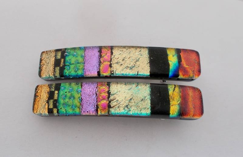 Fused Dichroic Glas Haarspangen Set Handgefertigte von slotzkin