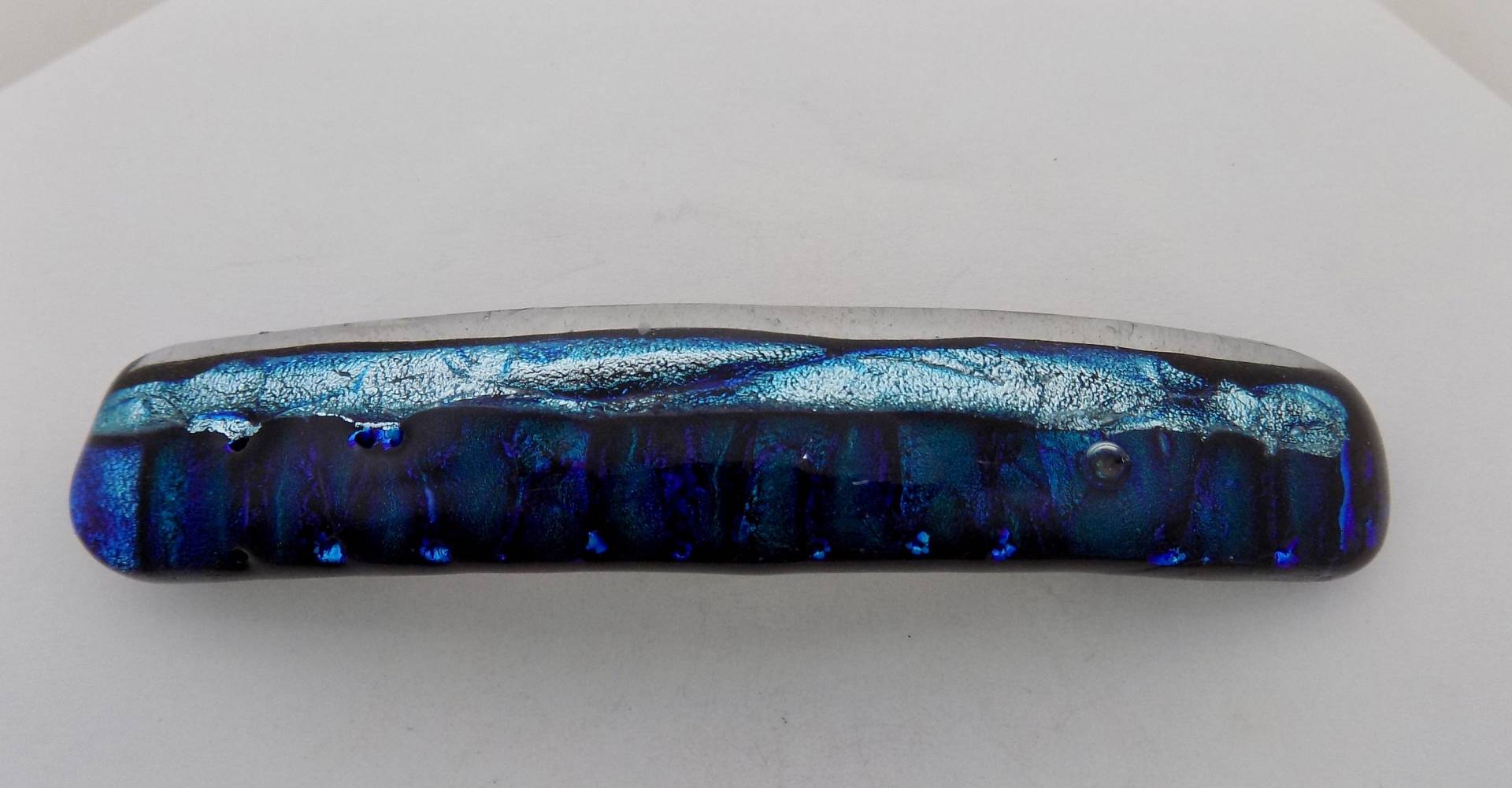 Große Dichroic Glas Haarspange Geschmolzene Haarspange von slotzkin