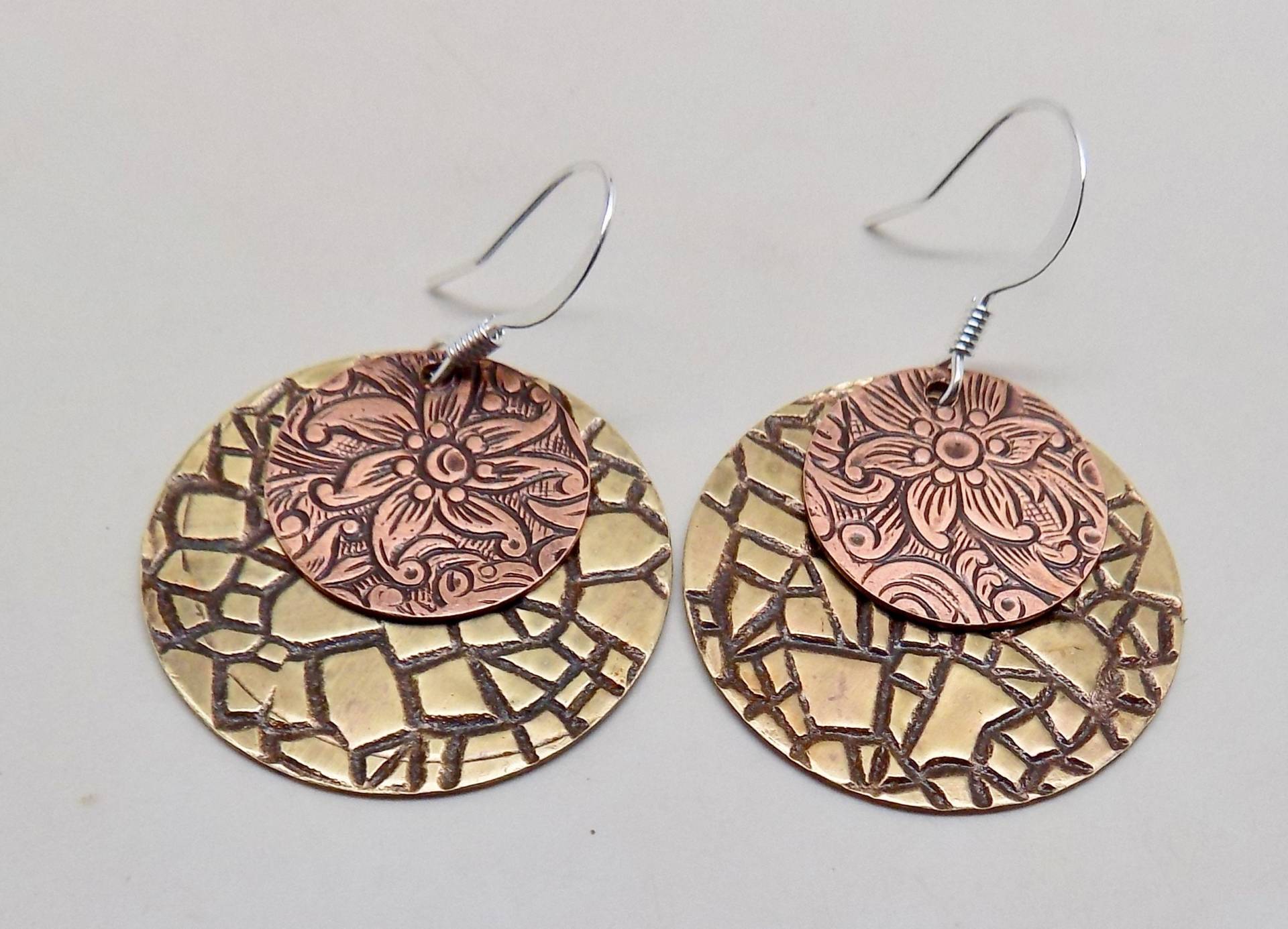 Steampunk Mixed Metal Ohrringe Patina Vintage Style von slotzkin